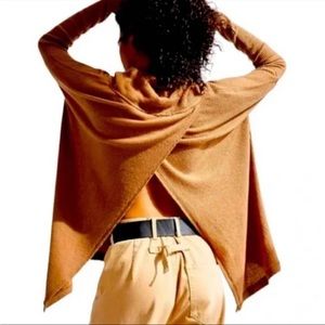 Free People Juicy Long Sleeves Top Sz L Canyon Moon Split Back Oversized Tunic